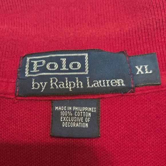 Polo Ralph Lauren Red Long Sleeve Men’s Polo Shirt XL Classic Fit Casual - Picture 3 of 9